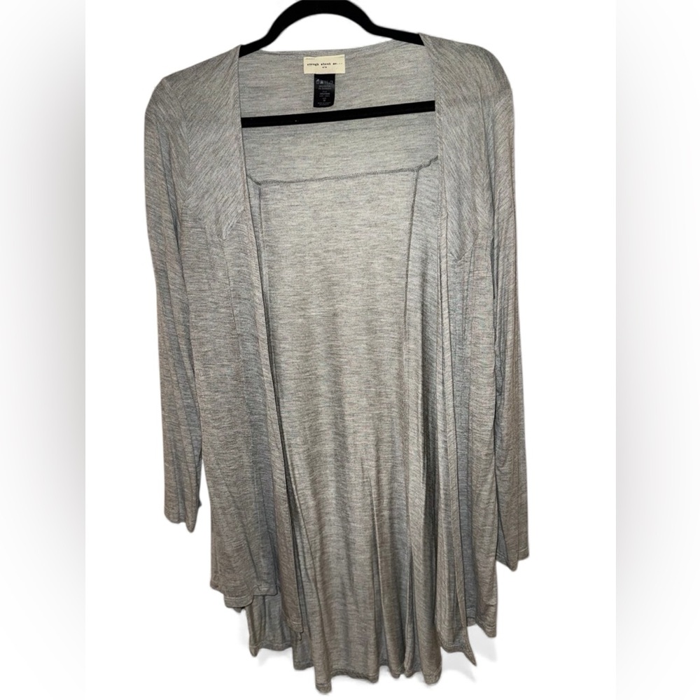 Enough About Me Lightweight Open Front Cardigan – Heather Gray NWOT